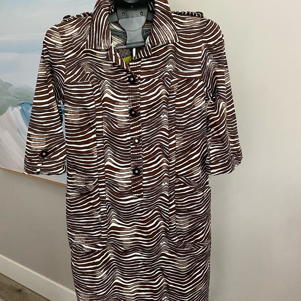 Tory Burch- Keely Dress. Brown zebra print